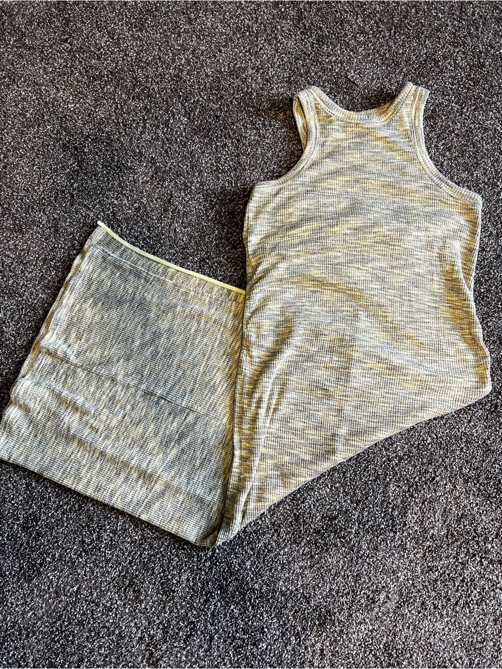 Old Navy Maternity Women's Ribbed Maxi Dress in Heathered Light Yellow